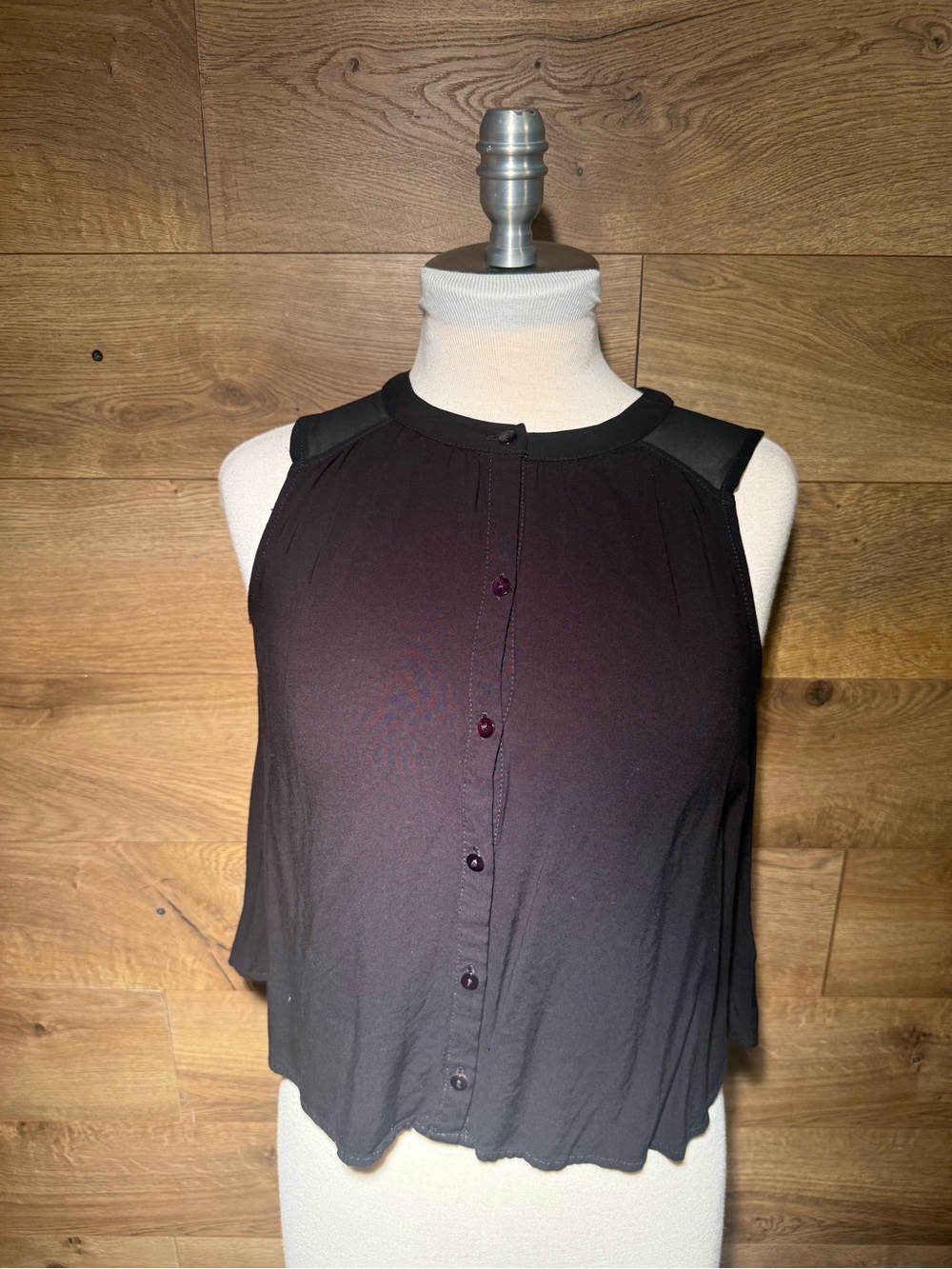 Express Black Sleeveless Button-Front Camisole